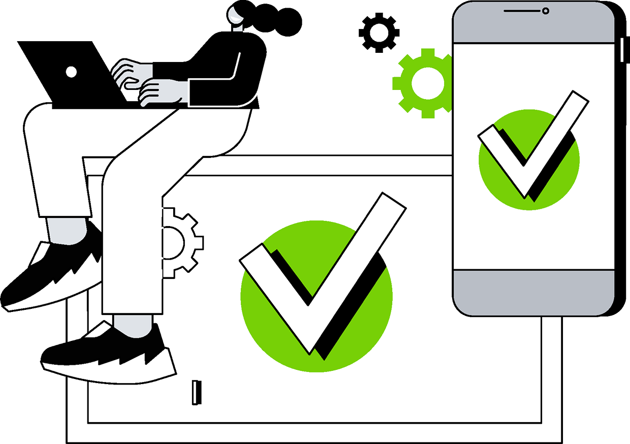 Ilustração de segurança digital e certificação